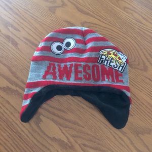 Classic red & grey striped knit Awesome keeping it fresh beanie OSFM